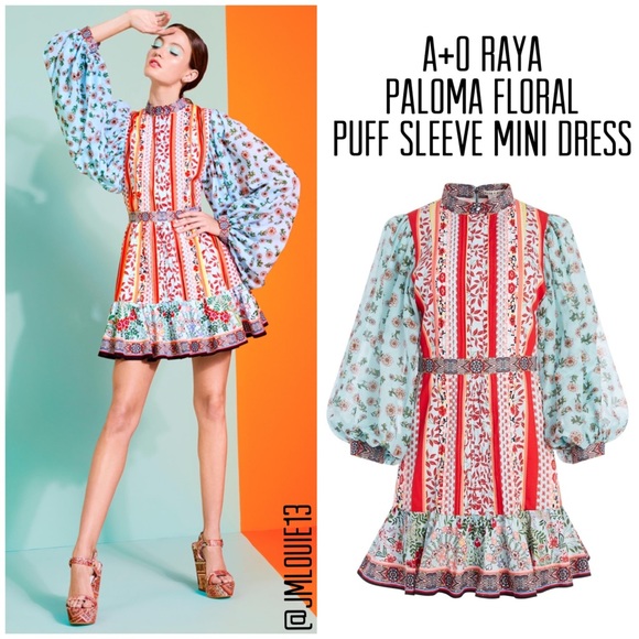 Alice + Olivia Dresses & Skirts - 🎀SOLD🎀Alice Olivia Raya Paloma Floral Puff Sleeve Dress